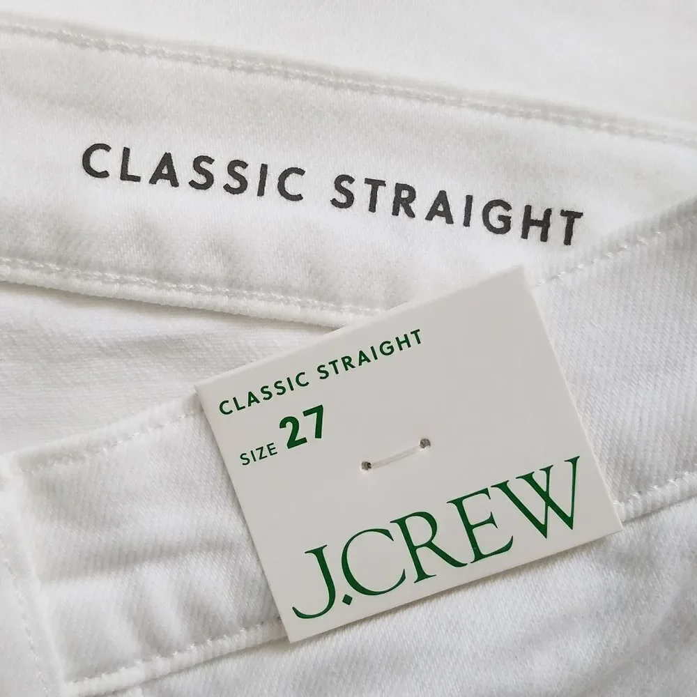 FLAW - J. Crew Classic Straight Jeans Size‎ 27 White NWD $148 BX975